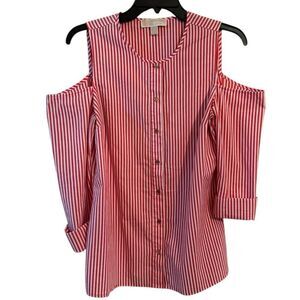 Michael Kors | Coral Reef Striped Cold Shoulder Top | M